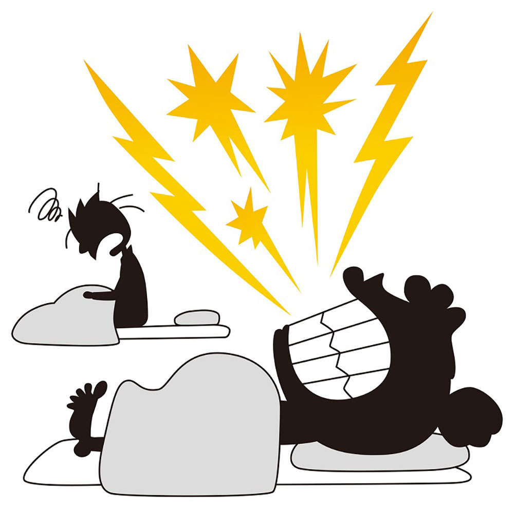 一緒に寝ている人の睡眠が妨げられる